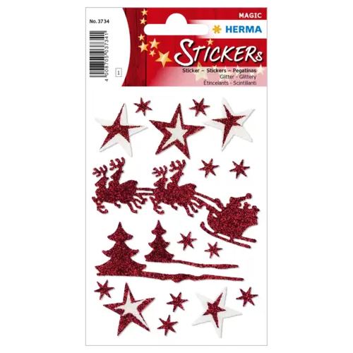 HERMA Aufkleber Weihnachtsmotive, rot, 18 Etiketten