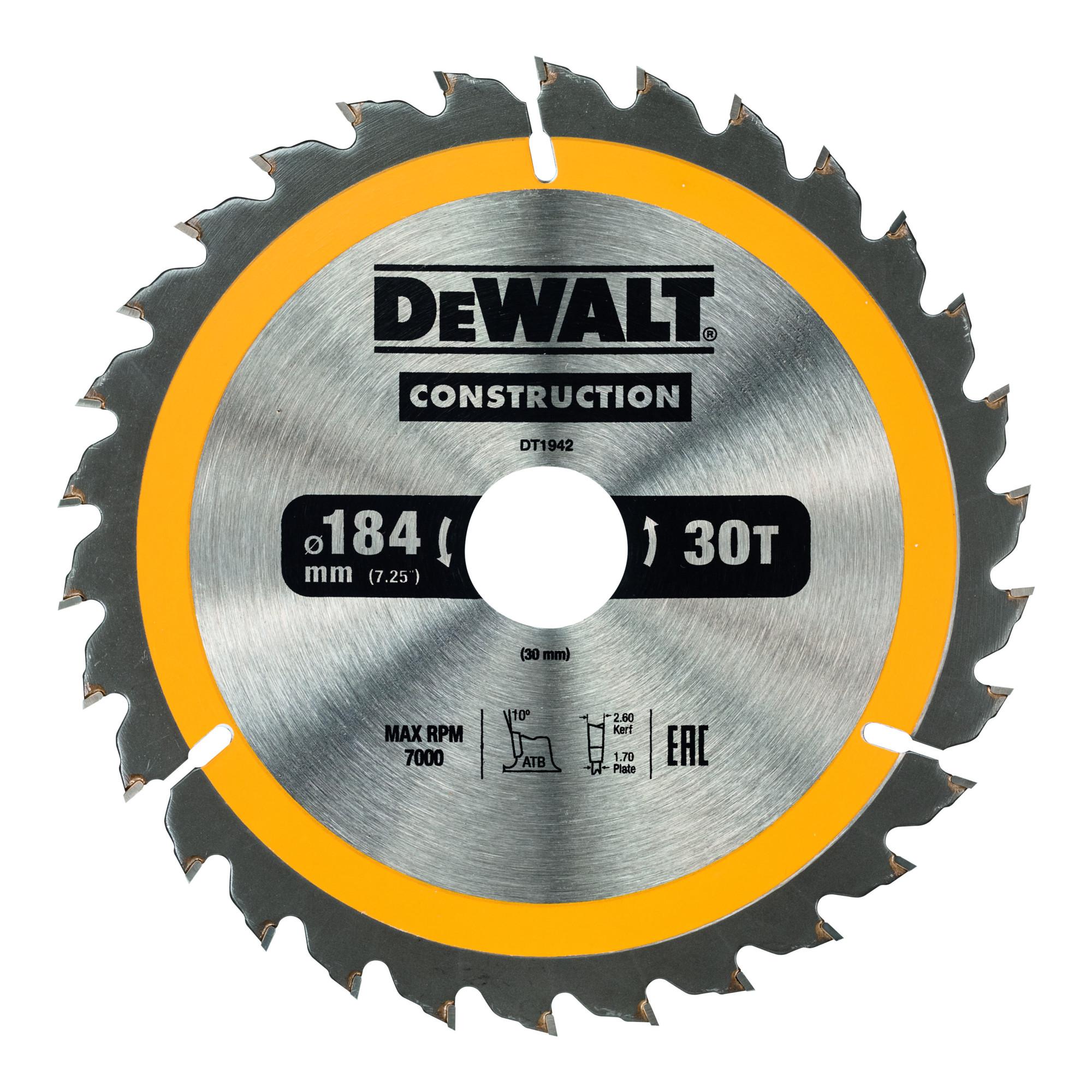 DEWALT Kreissägeblatt Handkreissäge 184/30 mm 30WZ DT1942-QZ)