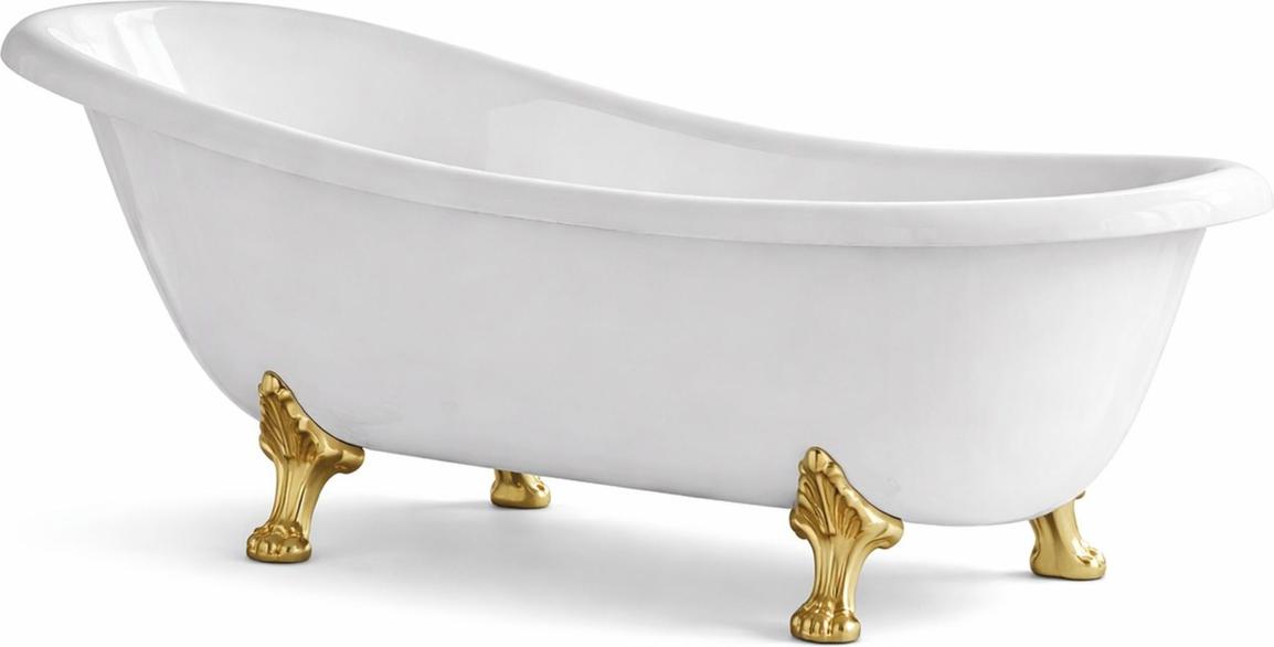 Casa Padrino Luxus Jugendstil Badewanne Weiß / Gold 170 cm - Italy