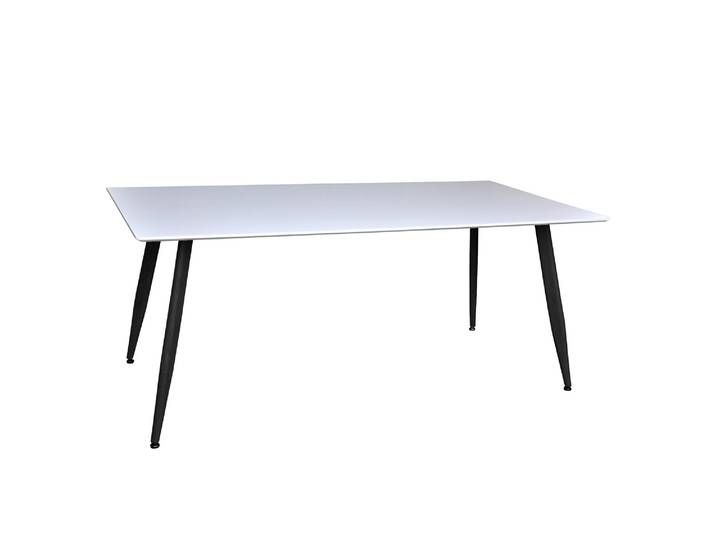 Esstisch VENTURE HOME Polar, rechteckiger Esstisch mit Stahlbeinen, modern, 180 × 90 cm , weiß (90, weiß), B:90cm H:75cm T:90cm, Tische, Esstisch, Esszimmertisch, MDF, rechteckig, geräumig, urban, edel