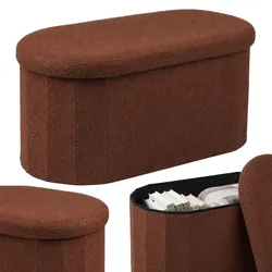 Relaxdays Sitzbank aus Teddystoff Dunkelbraun