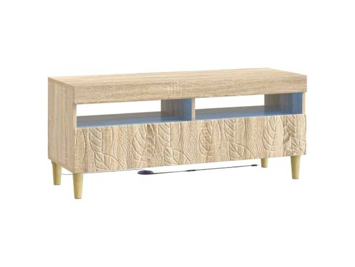 GKHPYURE TV-Schrank mit LED, Sonoma-Eiche Flexible LED-Leuchten, 90° drehbare Türen, großer Stauraum, schlankes Design, platzsparend, Verwendung im Innenbereich
