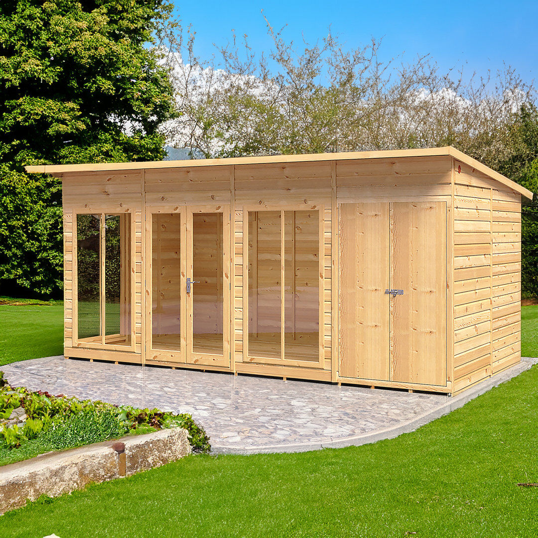 Shire GB Lela 16 x 8 ft Summerhouse with Storage Shed