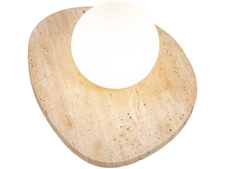 Wandlampe Cara natur/weiss Glas/Stein B 30 cm