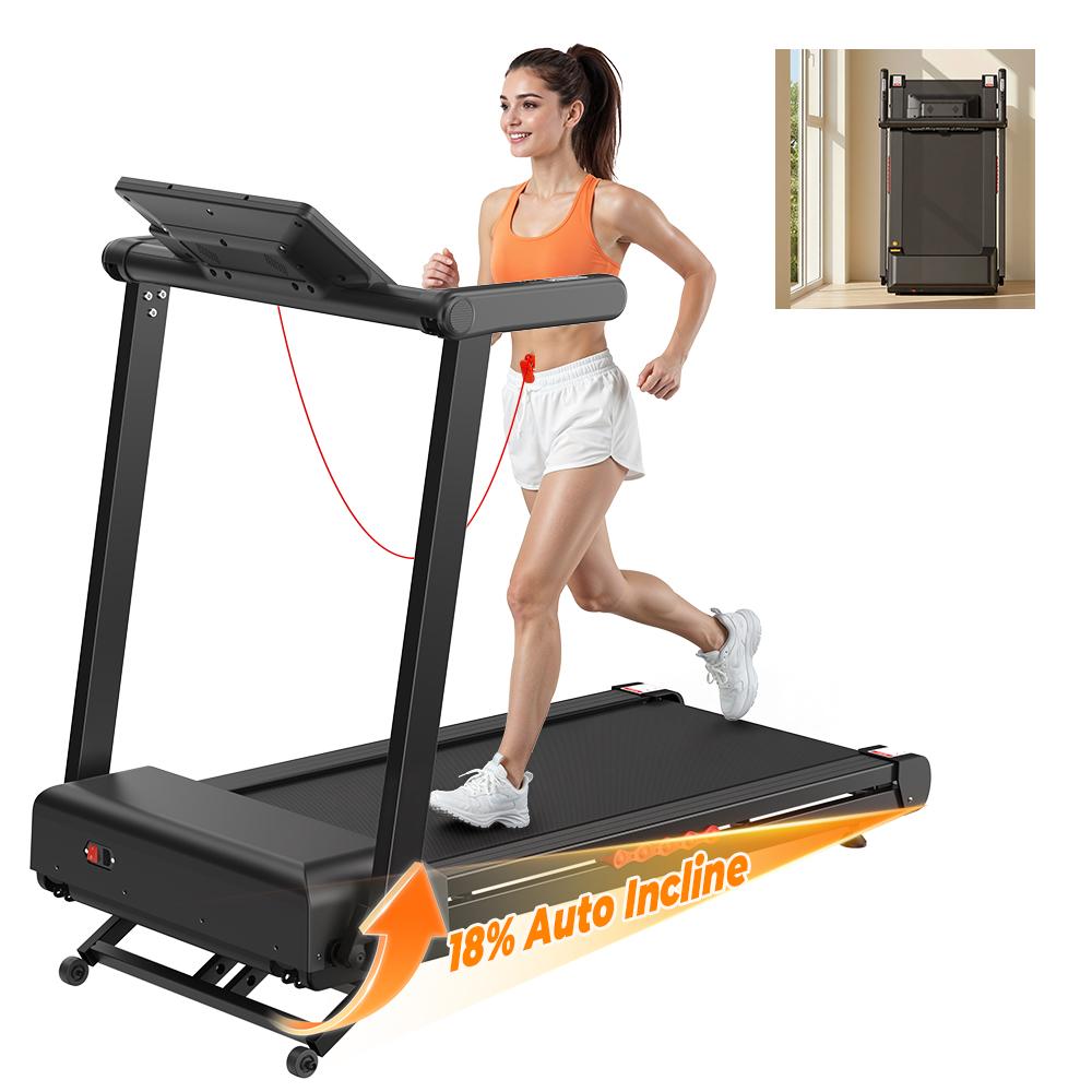 FT62 Professionelles Heim-Laufband mit großer Lauffläche, 4,0 HP automatische Neigung bis 18 %, Lauffläche 1200×430 mm,150 kg Traglast