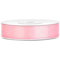 PartyDeco Satin Geschenkband rosa 25m 12mm breit