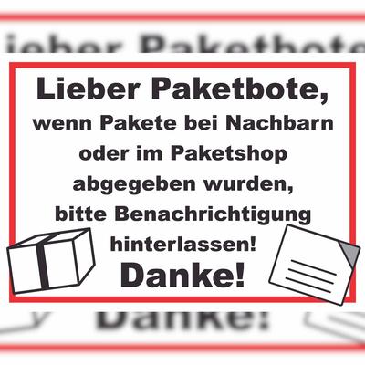 HB-Druck Wenn Pakete abgegeben Schild A0 (841x1189mm)