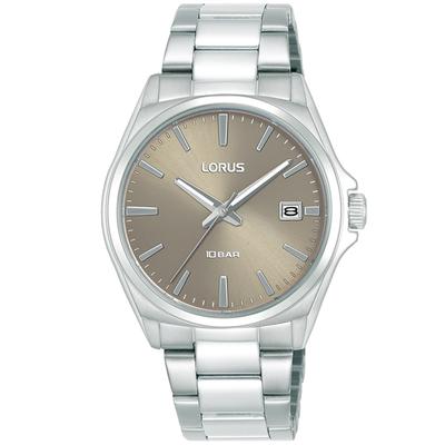 Quarzuhr LORUS, silber (silberfarben, grün, silberfarben), Armbanduhren, Damen, Quarzuhr, Armbanduhr, Damenuhr, Edelstahlarmband, analog, Tag