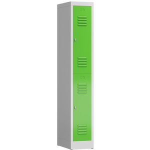 ClassiX Spind X-520215, grün, 1 Abteil, 2 Fächer, mit Drehriegelschloss, 31 x 180 cm