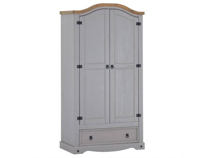 KLEIDERSCHRANK RAMON grau/natur