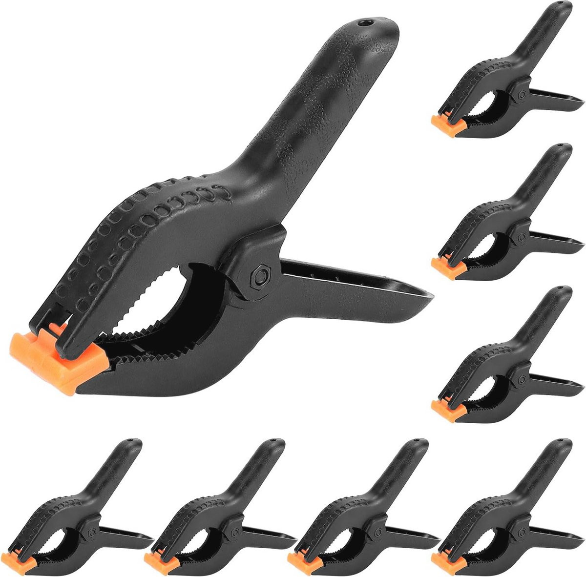 Set van 8 nylon veerklemmen van 155 mm voor houtbewerking en fotostudio