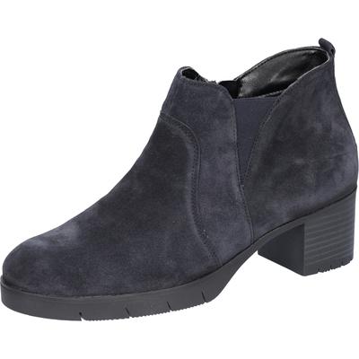 Ankleboots WALDLÄUFER "H-NADJA", Damen, Gr. 5 (38), blau (nachtblau), Veloursleder, Schuhe Ankleboots, mit Reißverschluss, H-Weite
