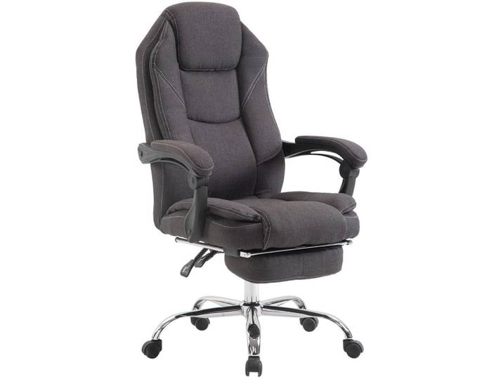 CLP Chefsessel Stoff Dunkelgrau, Metall, 67x114x64 cm, Büromöbel, Bürostühle, Chefsessel