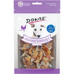 DOKAS 70 Gramm Hundesnacks Hühnerbrust mit Fisch 8 x 70 Gramm