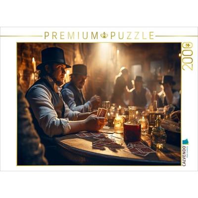 CALVENDO Puzzle Pokerrunde im wilden Westen | 2000 Teile Lege-Größe 90x67cm Foto-Puzzle für glückliche Stunden