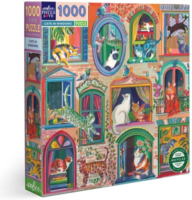 Puzzle 1000 pcs Cats in Windows - Eeboo