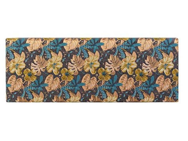 DRW Kopfteil aus Polyester mit Blättern und Holz, 160 x 10 x 60 cm