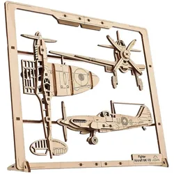 Ugears 70196 Fighter Aircraft 2.5D Puzzle- Πολεμικό Αεροσκάφος 2.5D Πάζλ