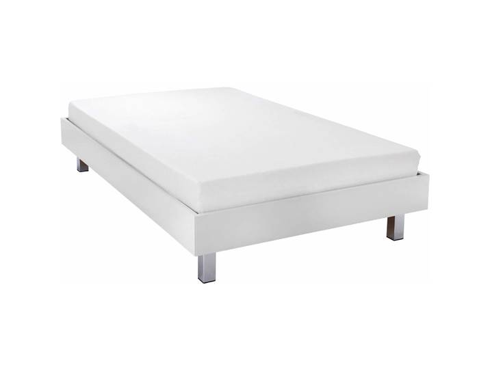 Modular Bett Smart Weiss, Chrom Holzwerkstoff, Wildeiche 90 x 200 cm - Schweizer Möbelhersteller - Bett