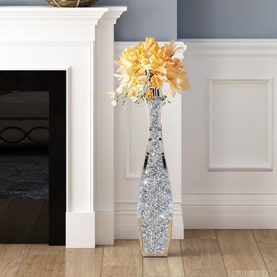 SHYFOY Glam Tall Floor Vase with Crushed Diamond Inlay