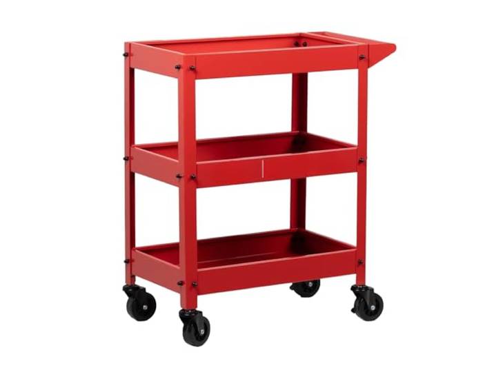 SDA287MZ 3-stufiger, beweglicher Lagerwagen mit Ablagefläche Couchtisch For Kitchen Home Organizer Trolley(Red)