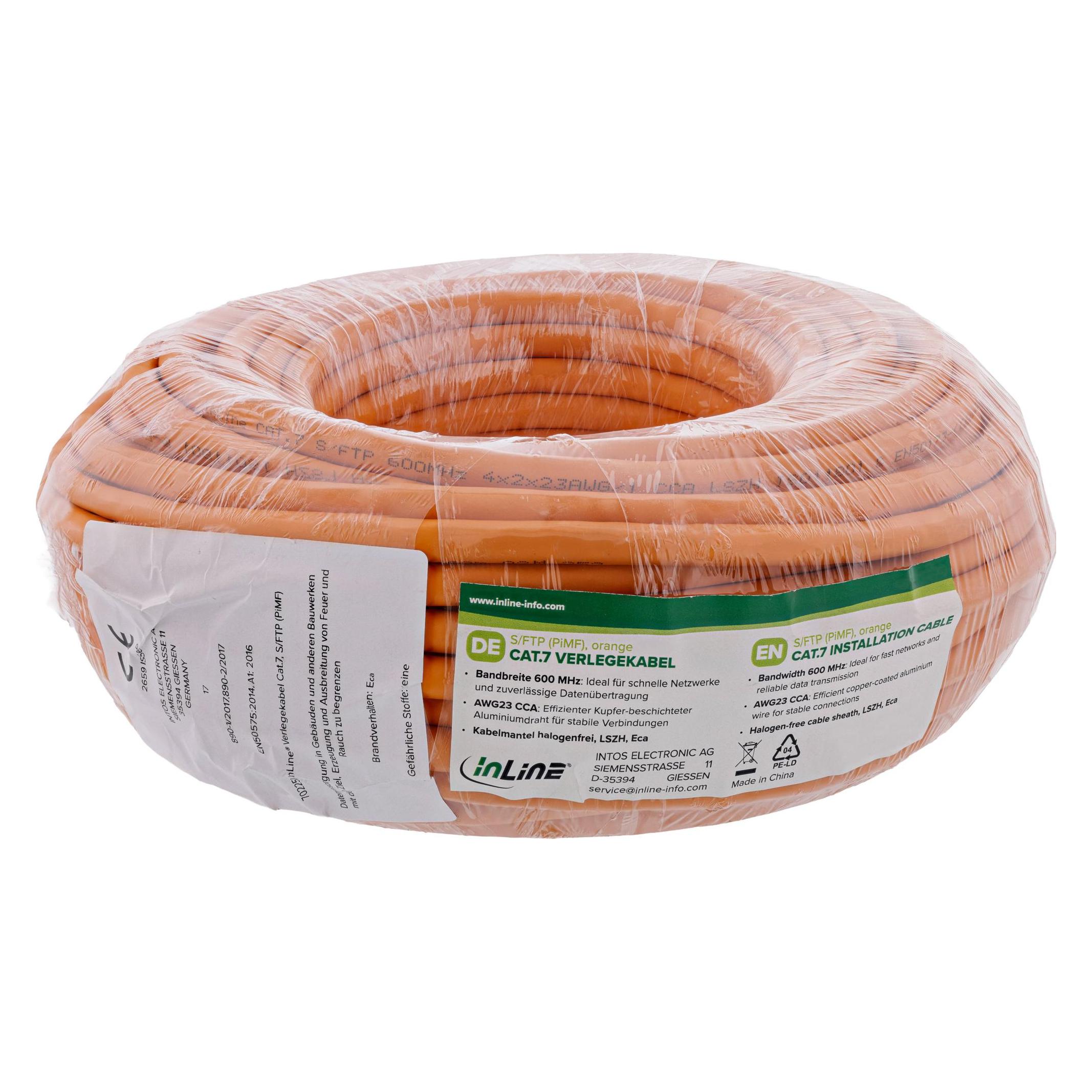 InLine Verlegekabel Cat.7 S/FTP (S/FTP, CAT7, 10 m) (70210I)