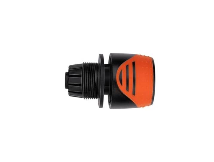Black+Decker Slangverbinder, tuinslangconnector, waterverdeler, 3/4 inch waterkraanaansluitingen, geïntegreerde waterstop, waterstroomregelaar, kunststof, oranje/zwart