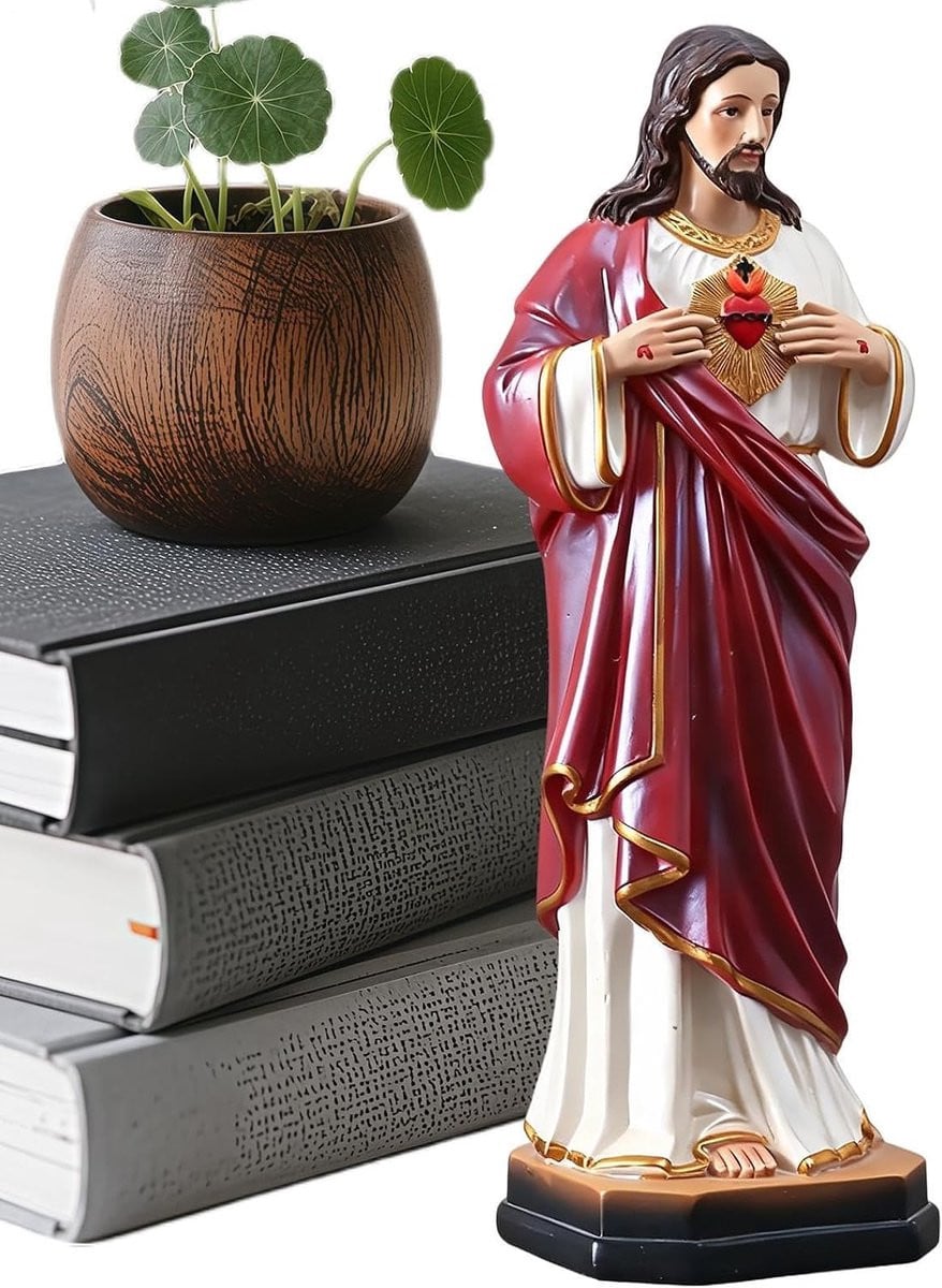 Handbeschilderd Jezus Christus Beeld voor op tafel, Hoogte: 215 cm