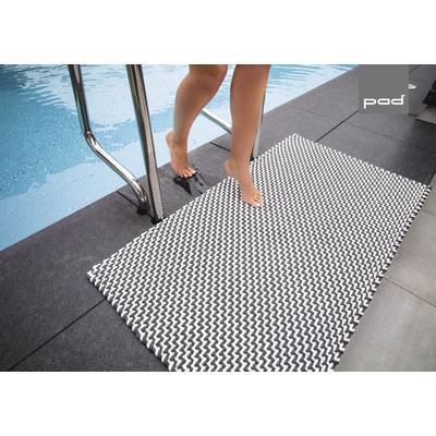 Fußmatte PAD "POOL, Schmutzfangmatte", schwarz-weiß (petrol, blau), B:72cm H:15mm L:130cm, Kunstfaser, Teppiche, Fußmatte, handgewebt, In- und Outdoor geeignet, auch als Läufer erhältlich