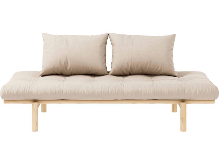Daybett KARUP DESIGN Pace , beige, B:200cm H:37cm L:200cm, Daybetten, Daybett, aus massiven Kiefernholz, inkl. Futonmatratze