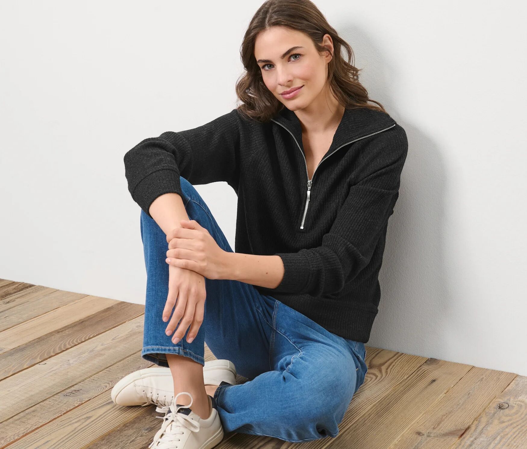 Tchibo - Sweat-Troyer - Damen - Gr. S - schwarz