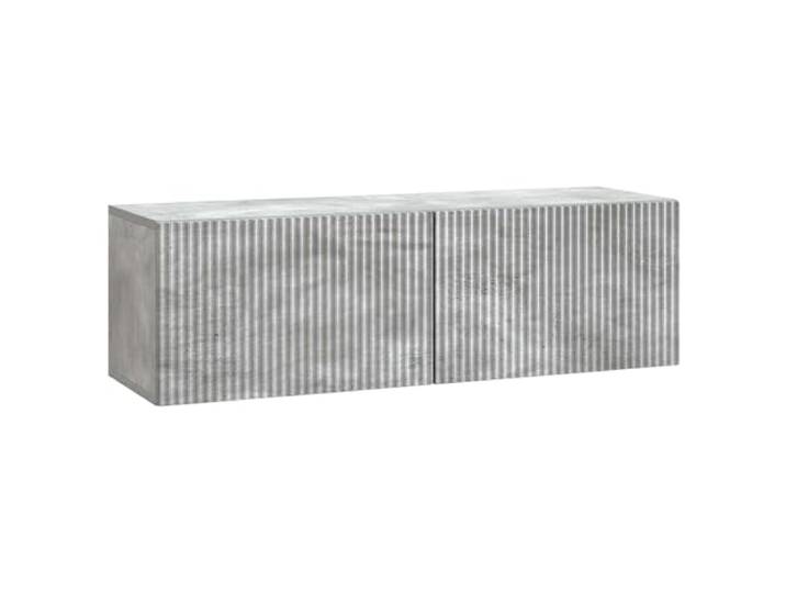 GHVBNMF Wandmontierter TV-Schrank Betongrau 98x31x30 cm Lowboard Moderner Hängeschrank in Beton-Optik für Wohnzimmer und Schlafzimmer, schafft Bodenfreiheit mit 2 Klapptüren.