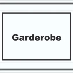HB-Druck Garderobe Schild mit Text Kleidung aufbewahren waagerecht A2 (420x594mm)