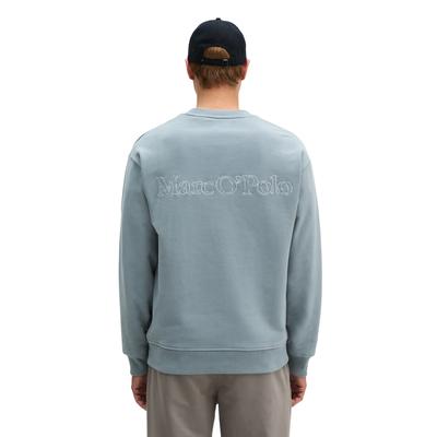 Sweatshirt MARC O'POLO "aus regenerativer Bio-Baumwolle", Herren, Gr. L, schwarz pepper, Obermaterial: 100% Baumwolle, unifarben, relaxed fit, Rundhals, Rippbündchen, Sweatshirts Sweatshirt