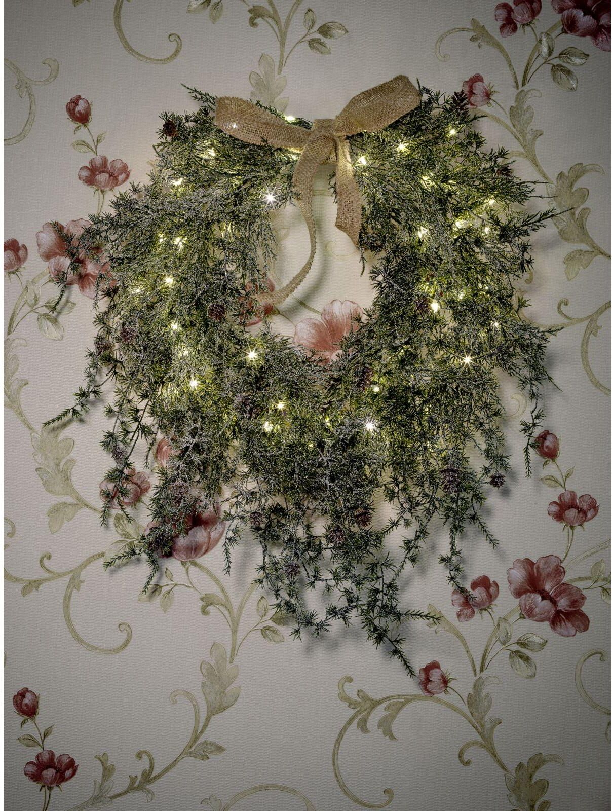 STT Adventskranz "Warmweiss", grün (weiß, neutral), Ø 40cm, Dekokränze, Adventskranz weiß, neutral Ø 40cm