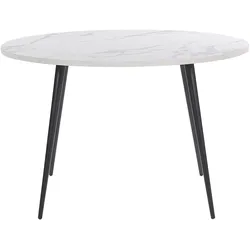 ESSTISCH 120/120/76 cm Weiß schwarz Rund Odeon