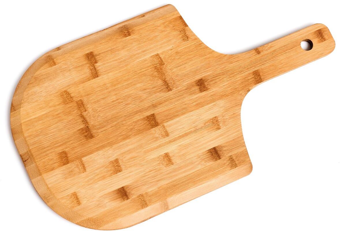 Pizzaschneidebrett ZELLER PRESENT "Bamboo", beige (natur), B:30,5cm H:1,2cm L:53,5cm, Bambus, Schneidebretter, Pizzaschneidebrett, zum Servieren von Pizza