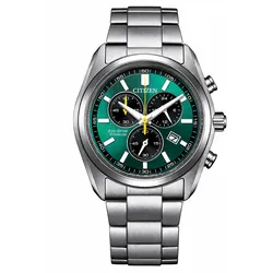 Citizen AT2590-59X Eco-Drive Herren-Chronograph Solaruhr Titan/Grün