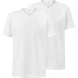 Tchibo - 2 T-Shirts mit V-Ausschnitt - Herren - Gr. L - weiß