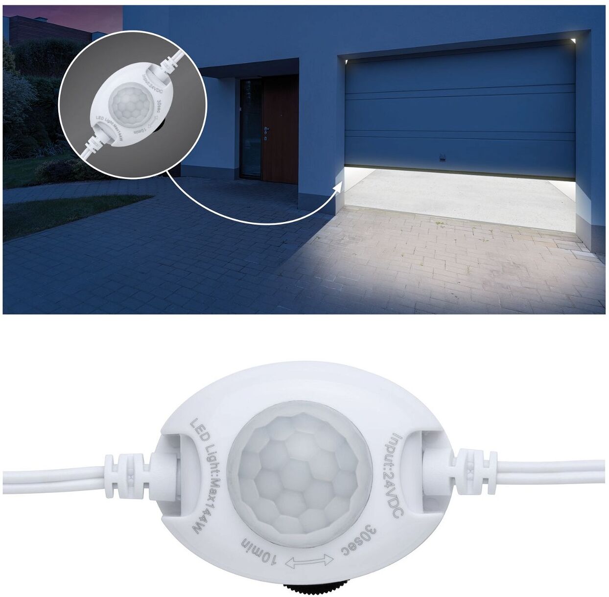 PAULMANN LED-Streifen "MaxLED Night PIR Sensor 24V DC max 144W Weiß Kunststoff", weiß, Gesamtlänge 0,35m, Lichterketten, Zubehör, LED-Streifen