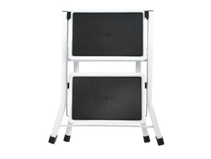 Spirella Klapptrittleiter, Schwarz, Weiss, Metall, Kunststoff, 48.5x44.5x49.5 cm, rutschfeste Stufen, standsicher, Haushalt & Reinigung, Reinigung