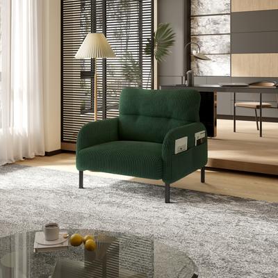 GREATPLANINC Corduroy Accent Chair with Side Pockets