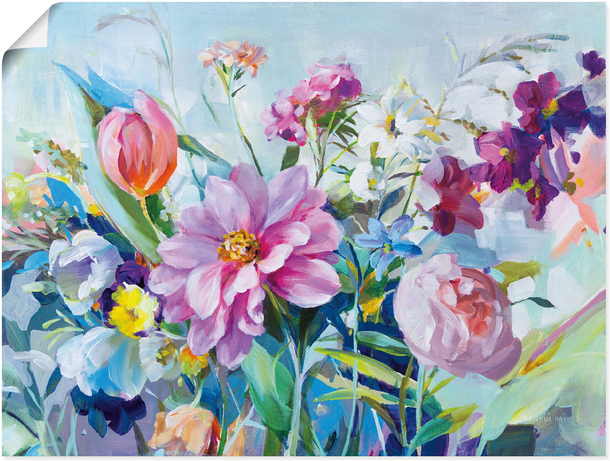 Wandbild ARTLAND "High Summer Garden I", bunt (farbe bild(er): farbig), B:60cm H:45cm, Papier, Bilder, Wandbild, als Alubild, Leinwandbild, Poster, Wandaufkleber in verschied. Grössen farbe bild(er): farbig B/H/T: 60cm x 45cm, Poster Blumenbilder Querform