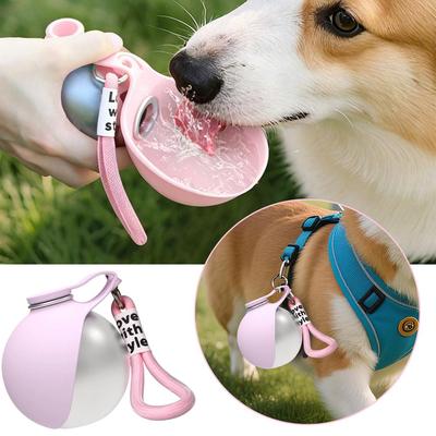 Happy Pet Pantry Portable Dog Water Bottle & Foldable Travel Bowl Set Portable Dog Water Bottle & Foldable Travel Bowl Set