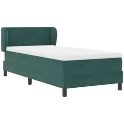 vidaXL Boxspringbett mit Kopfteil Dunkelgrün 90 x 190 cm Samt