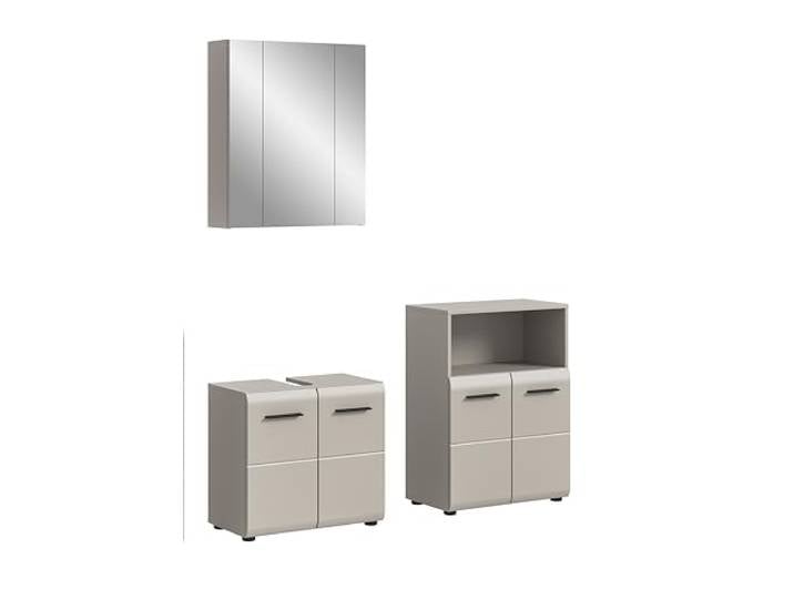xonox.home – Badkombination Ice 135x185x30 cm in Kaschmir Melamin & matt – Funktionales Möbel-Set in edler Kaschmir-Optik – Stabile Konstruktion, modern & perfekt für Ordnung im Badezimmer
