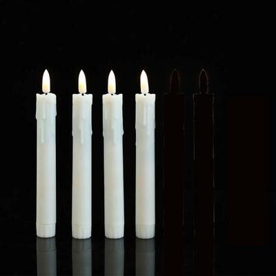 Inspired Living 7 Inch LED Taper Candles Battery Operated Flameless Candles Warm White Set Of 3 4 Or 5 4pcs