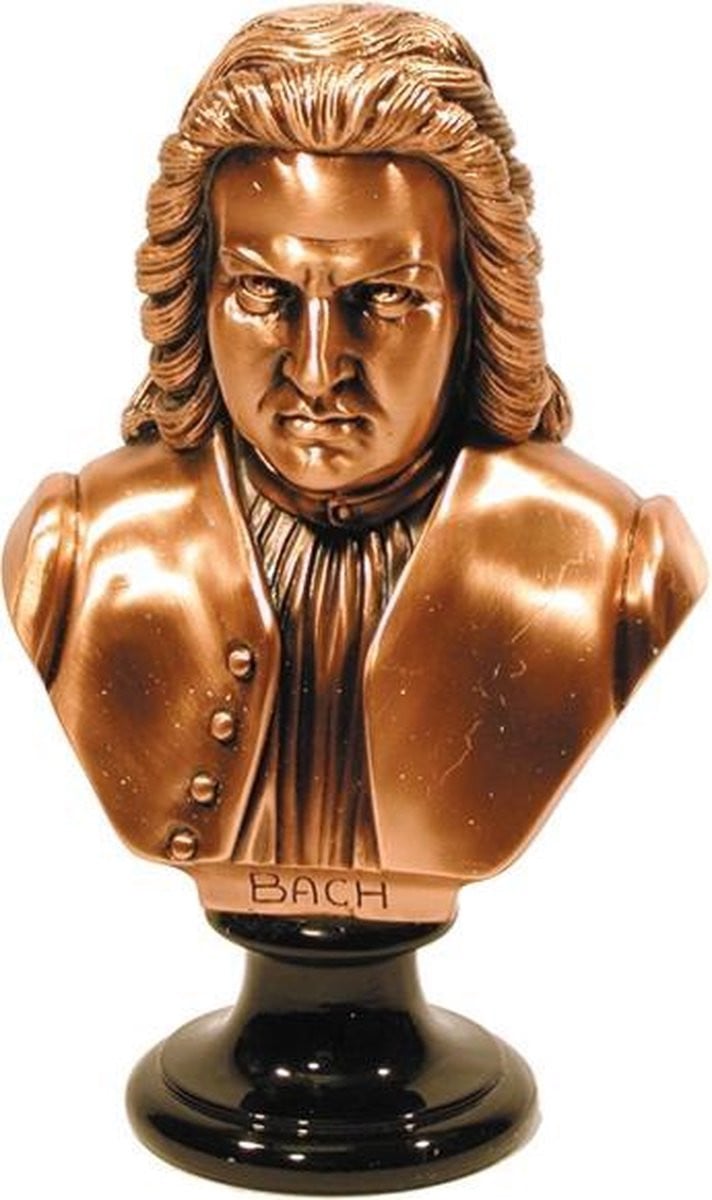 Bronzen Borstbeeld Bach Hoogte: 22 cm