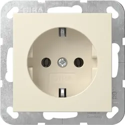 Gira System 55 Steckdose, 1f, cremeweiß, glänzend, Unterputz, Steckdose CEE 7/3 (Typ F), IP20, 446601
