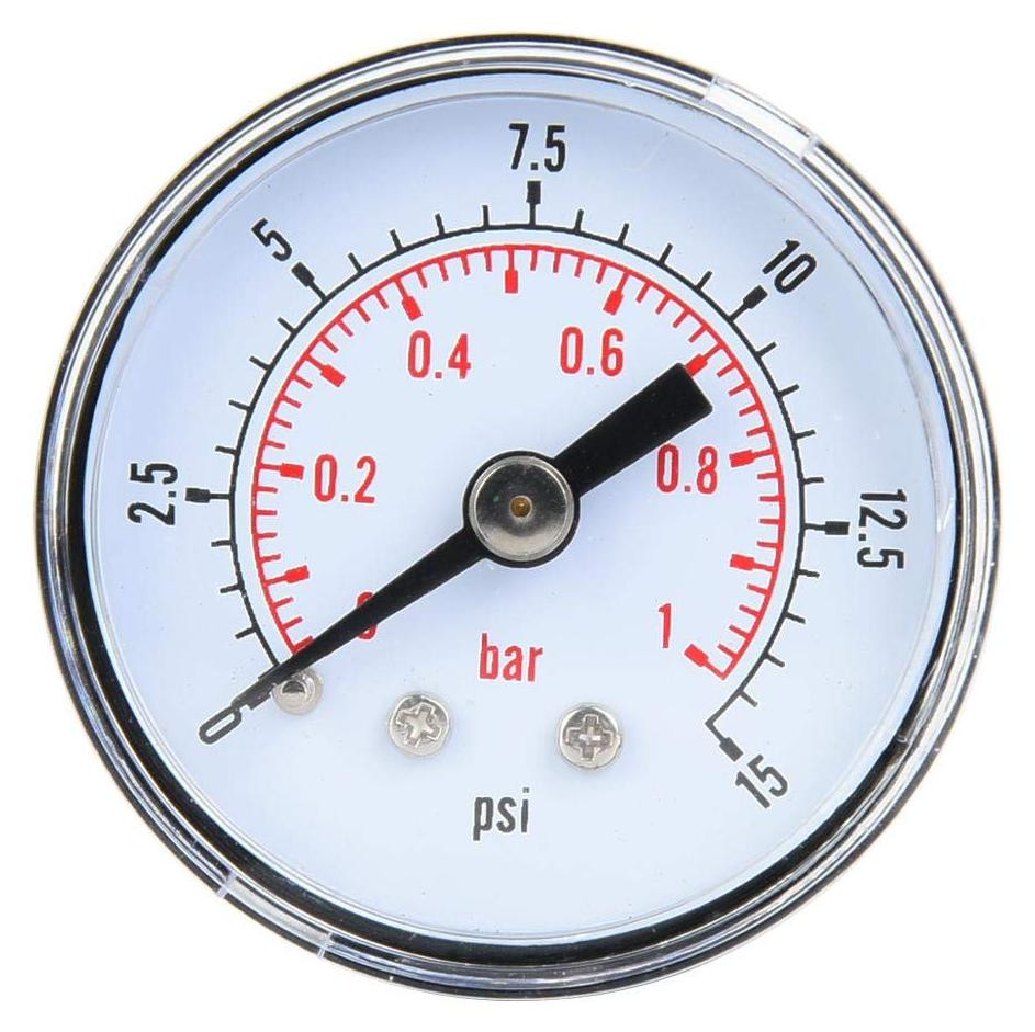 Dripio Manometer 1/8 inch BSPT 0-15 psi 0-1 bar axiaal